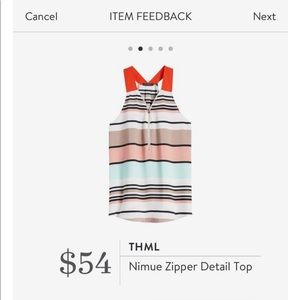 THML racerback zipper striped tank